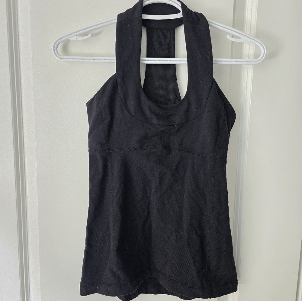 Lululemon Athletica Black Sleeveless Cut Out Tank Top